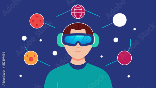 Interactive Gaming A player immersed in a virtual reality game wearing a BCI headset with a display of 3D game elements responding directly to their brain activity.