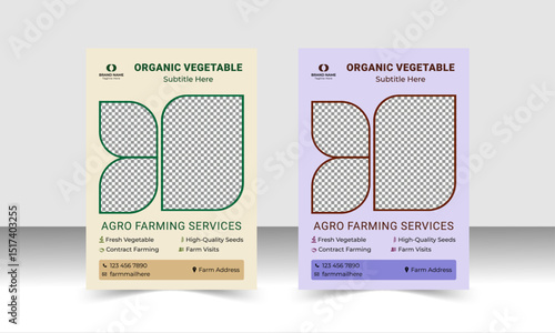Fresh & clean farming services flyer design, Agricultural business flyer template layout, Agriculture gardening  services brochure template design, poster, advertise, reports.
