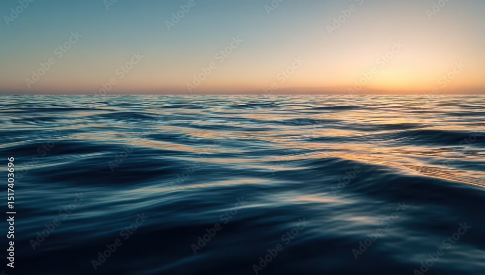 Blurry sunset over tranquil ocean Blurry sunset over tranquil ocean