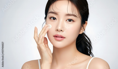 단정하게 머리를 묶은 20대 여자 모델