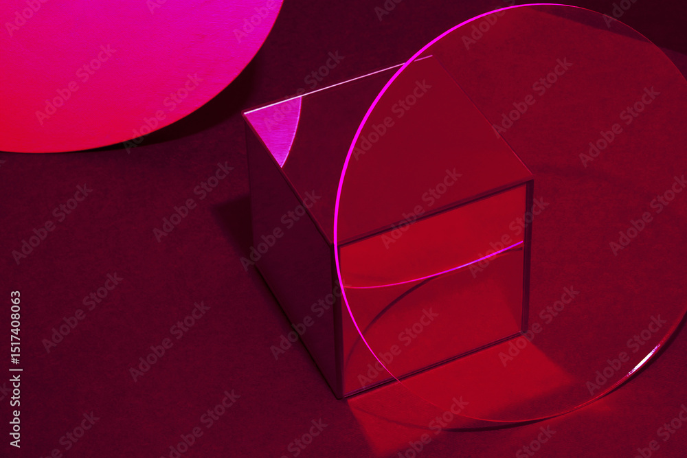 Modern abstract geometric still life image with material objects Modern abstract geometric still life image with material objects