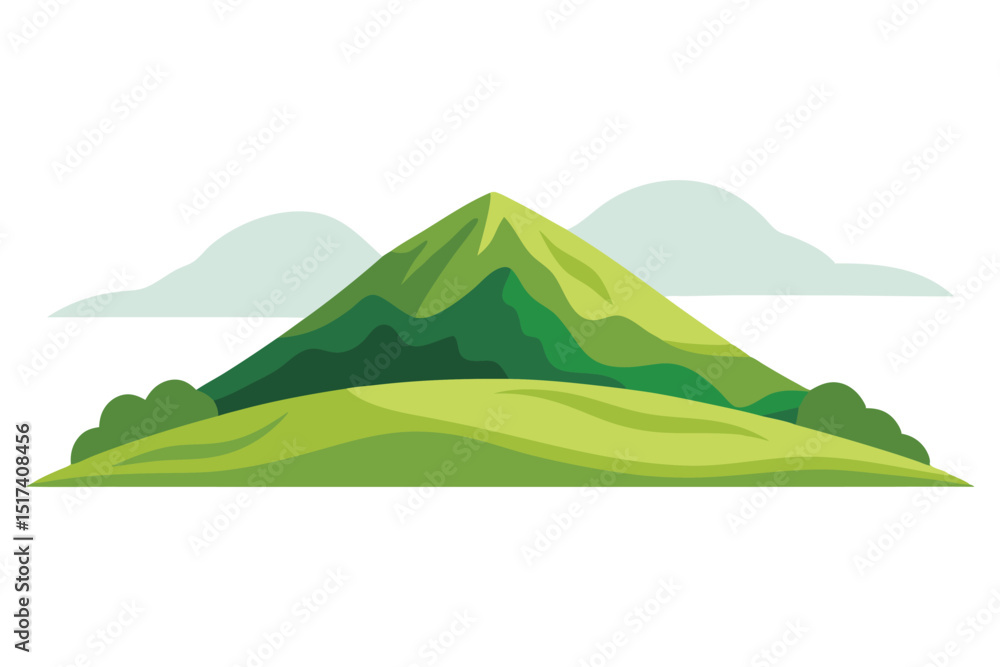 Fototapeta premium Watercolor style hill