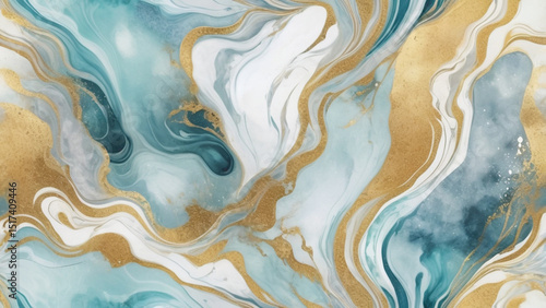 Marble acrylic seamless pattern, water texture, watercolor marble background.
