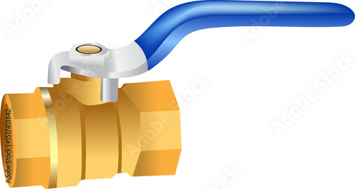 Brass Ball Valve with Blue Handle