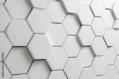 Abstract geometric pattern of white hexagons