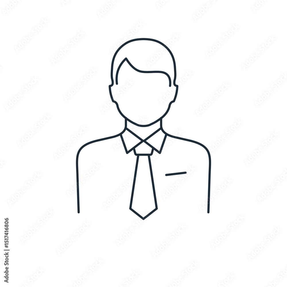 Businessman. Public and social activist.Vector linear icon illustration isolated on white background. Businessman. Public and social activist.Vector linear icon illustration isolated on white background.