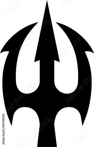 Illustration of trident. Neptune trident. Design element for logo, label, sign, emblem, poster. Vector illustration