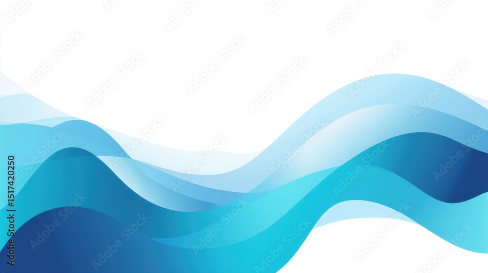 Fototapeta premium Abstract gradient Science technology and medical. Fluid blue waves create a serene and modern abstract design.