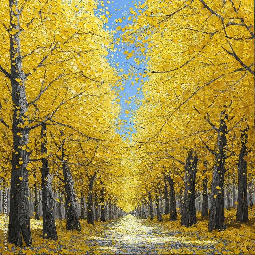 Fototapeta premium Golden autumnal pathway (1)