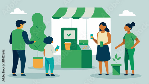 Community Event A local event where shoppers are interacting with booths dedicated to ecofriendly electronics sharing knowledge and sustainability tips.