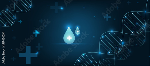 blood donation icon concept with modern healthcare background