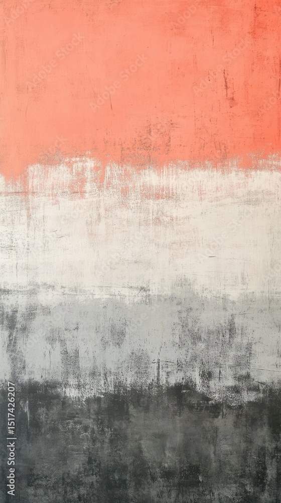 Fototapeta premium Abstract painting with horizontal brushstrokes in serene studio