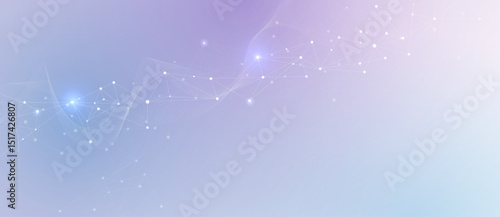 Vector network connection. Abstract mesh, molecular plexus line and cyberspace. Geometric line, dot on white background. Modern digital technology design for data, ai, science, futuristic background