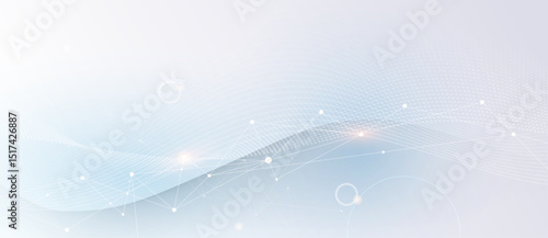 Vector network connection. Abstract mesh, molecular plexus line and cyberspace. Geometric line, dot on white background. Modern digital technology design for data, ai, science, futuristic background