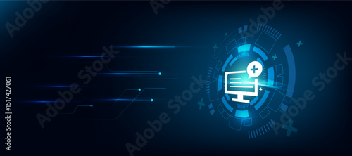 healthcare abstract background with online digital service icon