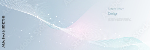 Vector network connection. Abstract mesh, molecular plexus line and cyberspace. Geometric line, dot on white background. Modern digital technology design for data, ai, science, futuristic background