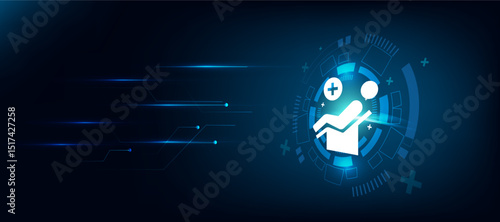 healthcare abstract background with patient icon