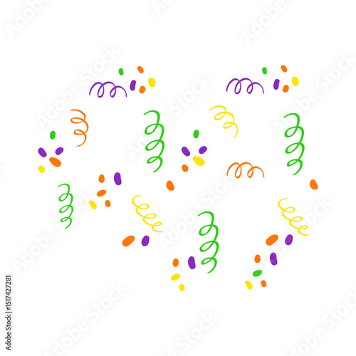 Festive Mardi Gras Confetti and Streamers for Party Celebrations