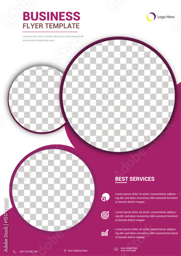 Creative Business Flyer Template with Circular Image Placeholders