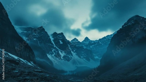 Wallpaper Mural Majestic Mountains Under a Moody Sky: Captivating Nature Scenery for Your Projects Torontodigital.ca