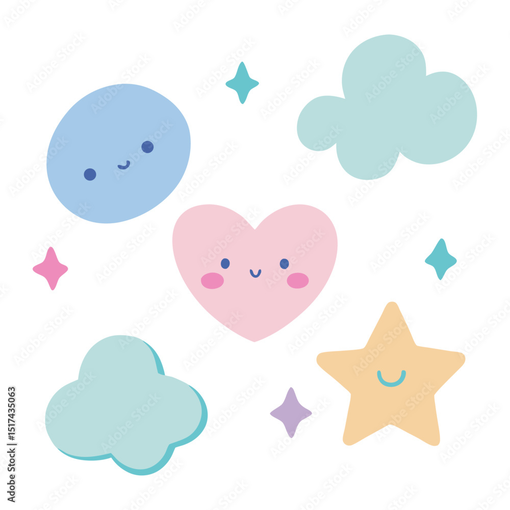 Kawaii Mood Doodles Vector Set | Cute Expressive Faces and Adorable Emotion Icons
Kawaii Mood Doodles Vector Set | Cute Expressive Faces and Adorable Emotion Icons