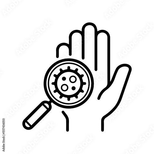 hands contaminated with corona viruses icon
