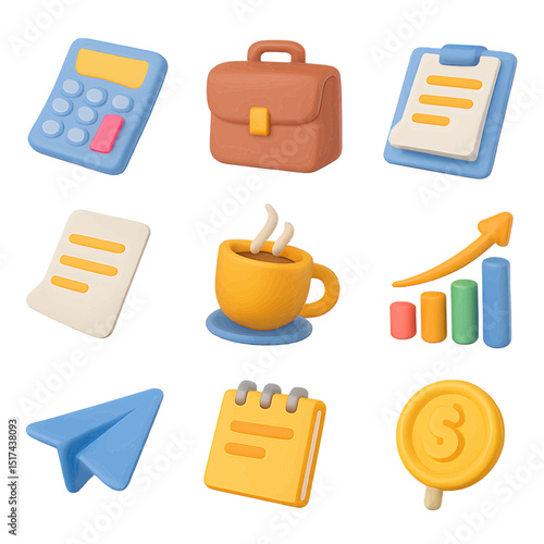 Business tools icon set background transparent environment creative viewpoint for effective workflows