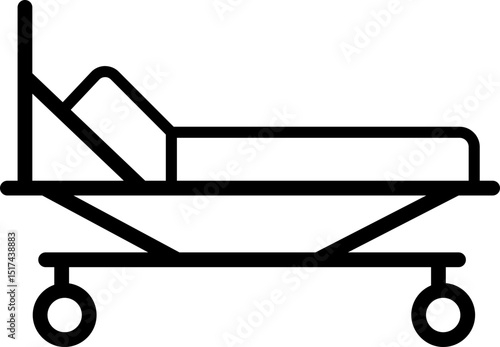 Hospital bed icon, vector, flat design, animation design, simple flat icons, modern and scalable, minimalist design configurations for medical Healthcare use stretcher bed for recovery. solid style.