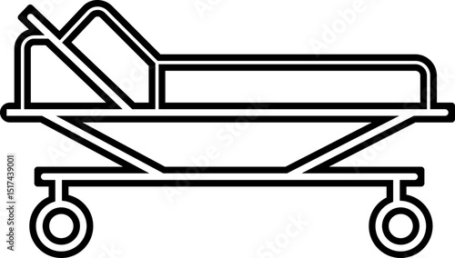Hospital bed icon, vector, flat design, animation design, simple flat icons, modern and scalable, minimalist design configurations for medical Healthcare use stretcher bed for recovery. solid style.