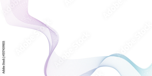 Abstract gradient wave lines composition with smooth motion, elegant curved shape.
