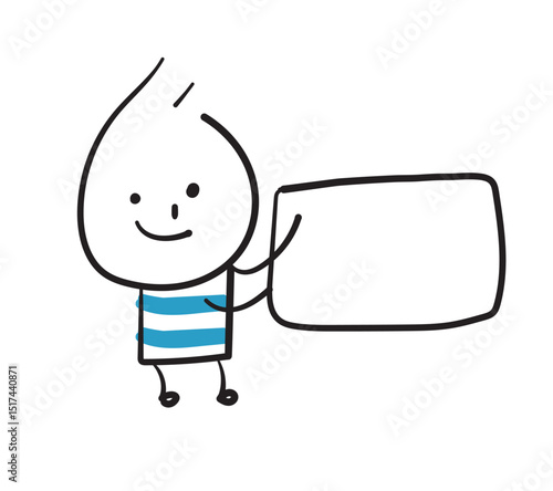 (Empty box) Collection of hand drawn business worker icons. Vector illustration.	