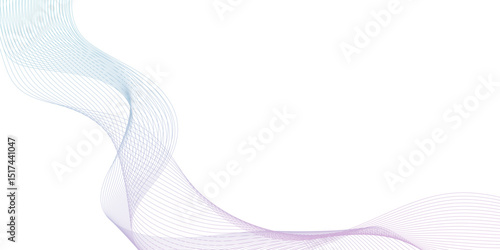 Abstract gradient wave lines composition with smooth motion, elegant curved shape.
