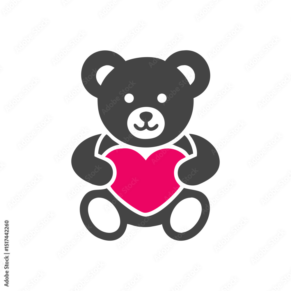 Panda holding a heart logo design ai generated Panda holding a heart logo design ai generated