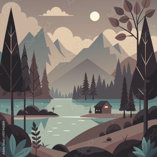 Tranquil Lake House nestled in the Mountains. A Serene Nature Escape