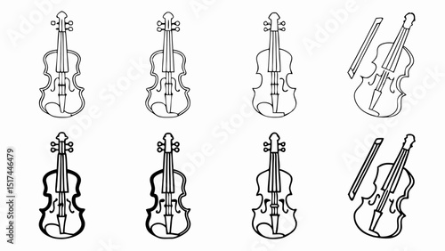 Orchestral harmony A delicate violin sketch symbolizing musical artistry in stark black lines and