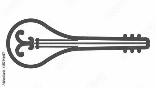 An ancient Greek bouzouki evokes the echo of history and vibrant musical traditions with simplistic