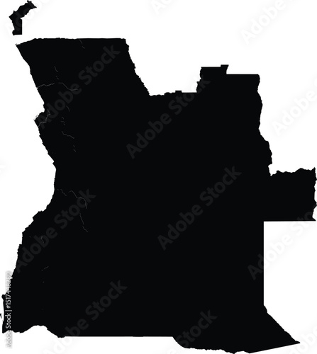 Silhouette map of Congo, black outline vector illustration for design and educational use