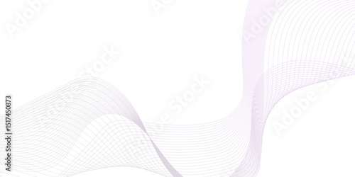 Dynamic curved flowing lines abstract background, technology and sound wave pattern background, Geometrical and business and technology concept blend line abstract grey wave on white background.