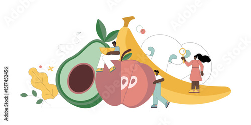 Healthy food concept. Dietology. People choose healthy vegetables and fruits. Healthy lifestyle.eps