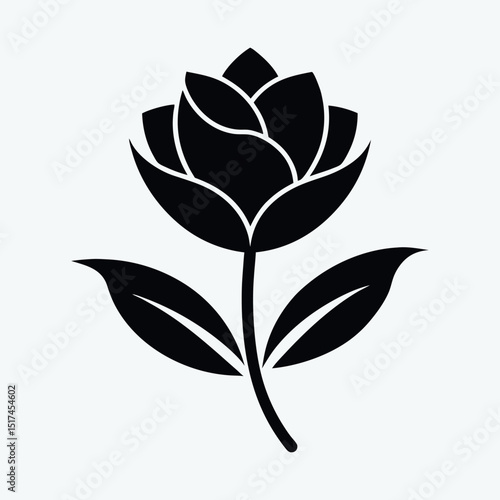 Decorative flower silhouette icon