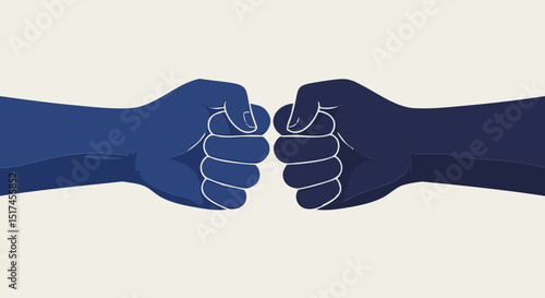 Equal rights movement blue fist bump illustration vector for teamwork collaboration and partnership concept design element 100