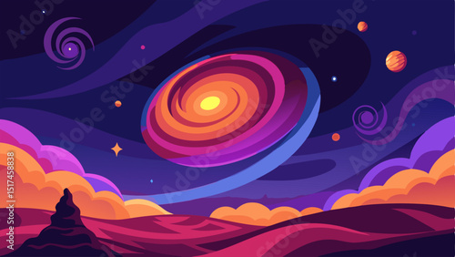 Cosmic Digital Landscape A breathtaking cosmic scene filled with swirling nebulae and radiant stars symbolizing the vast possibilities of AIgenerated artwork in a digital universe.