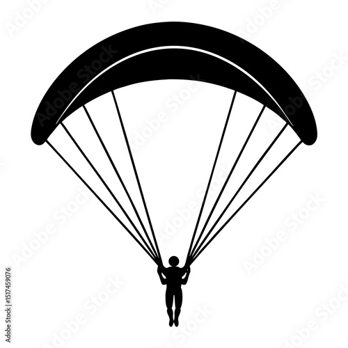 paraglider silhouette on sunset