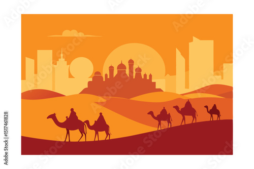 camels in the desert