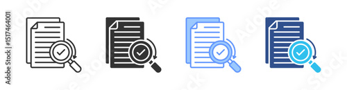 Scrutiny Multi Style Icon Set Vector 