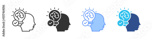 Proficiency Multi Style Icon Set Vector 