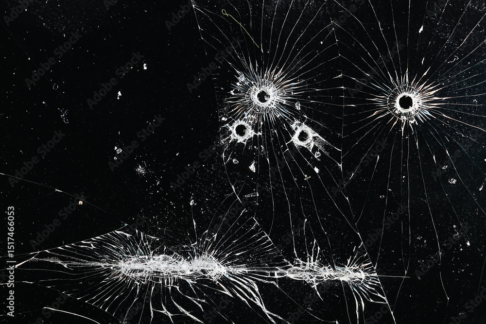 Obraz premium broken glass cracks on smartphone screen on black