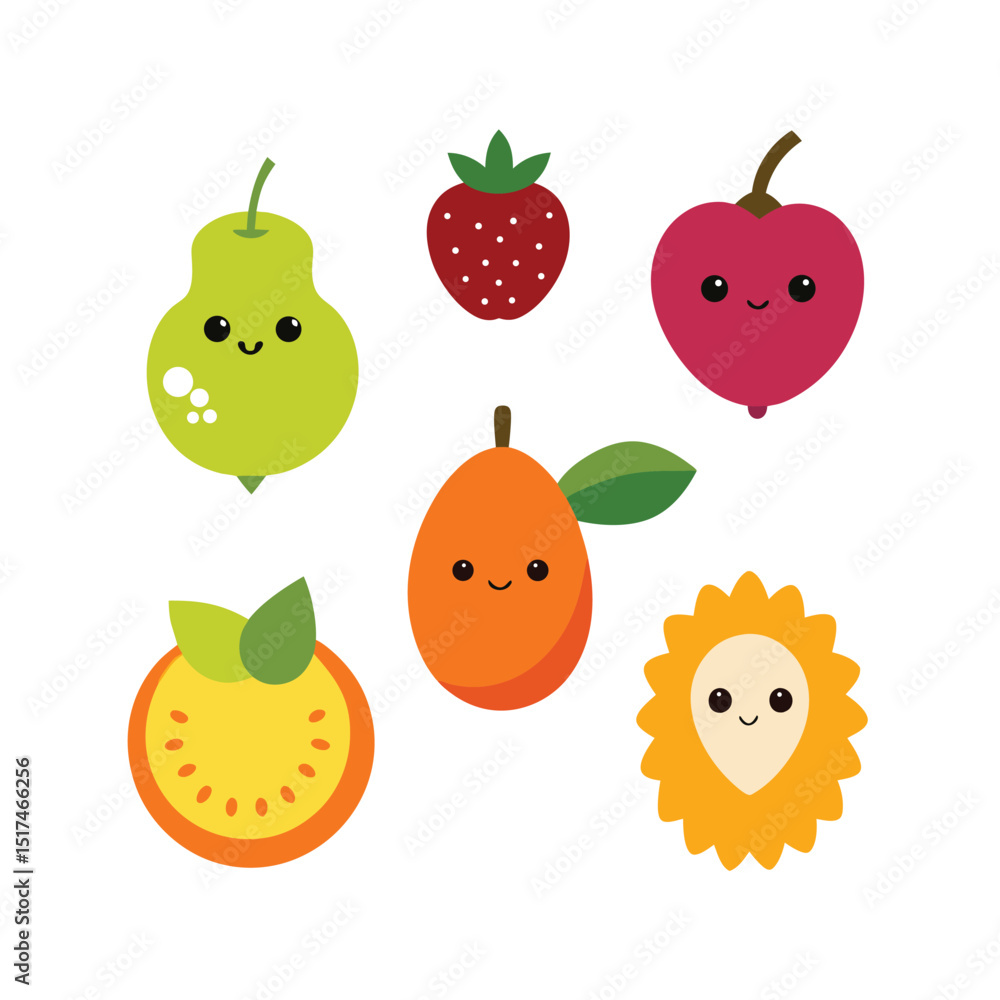 set of fruits and berries set of fruits and berries