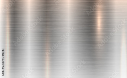 Vector grey metallic tones background. Abstract gradient bright and shiny light reflection brushed steel metal texture. Illustration for background, backdrop, web, wallpaper, print and design artwork.