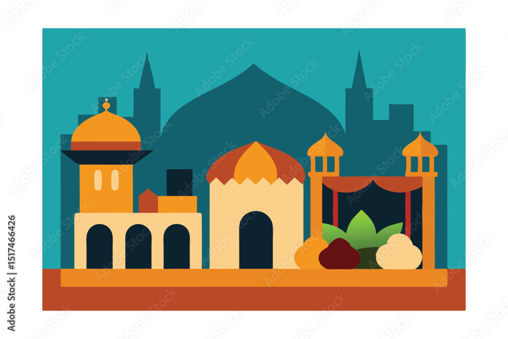 Fototapeta premium vector illustration of mosque